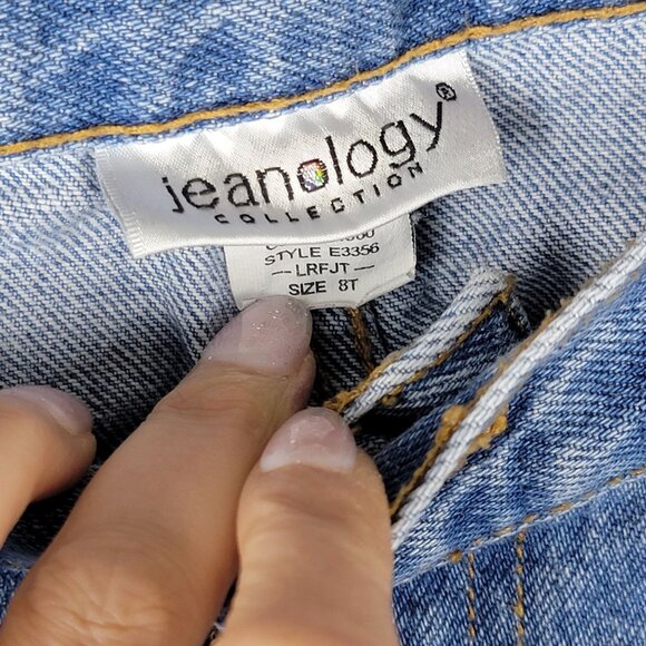 Jeanology Jeans Denim Cotton Womens 8 Tall Blue Straight VTG High Rise‎ - Picture 2 of 5